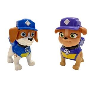 Paw Patrol Rubble & Crew Mix & Wheeler Figure Lot of 2 Replacement Toys